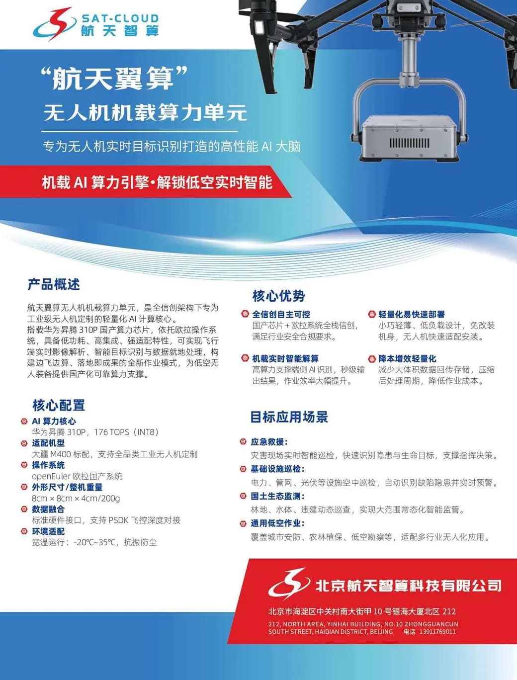 航天翼算 无人机机载算力单元